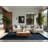 Soft Plush Filkins Hanukkah Modern & Contemporary Abstract Area Rug in Gray – Navy Binding-859478224