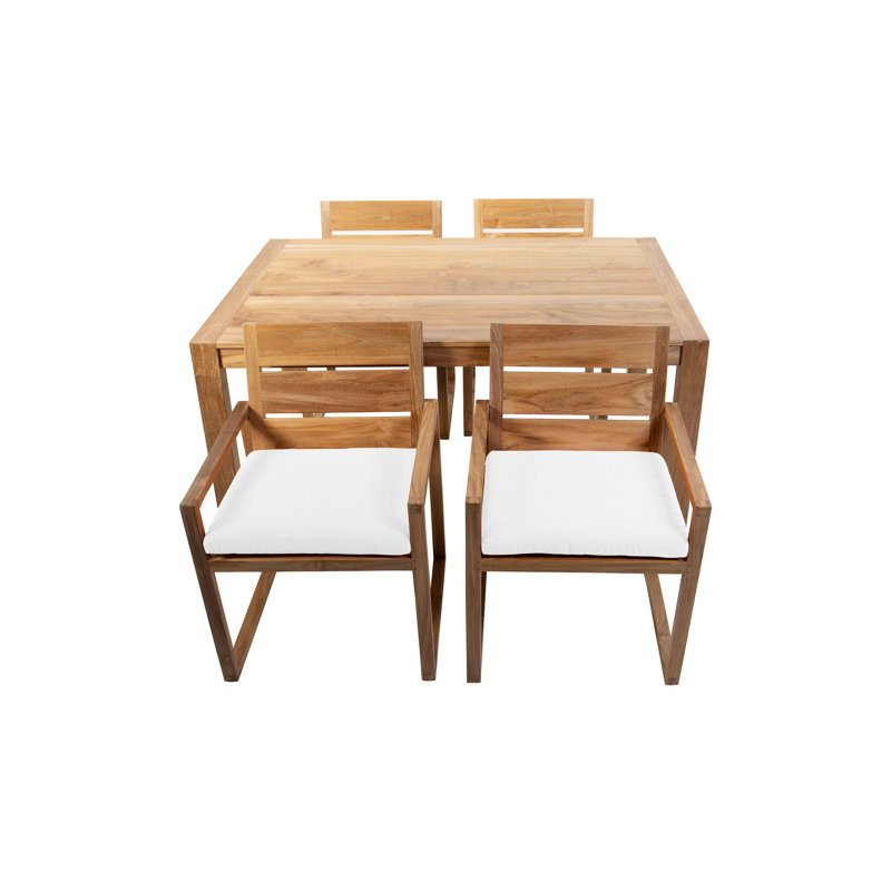 Kortnie 5 - Piece Solid Wood Dining Set, White