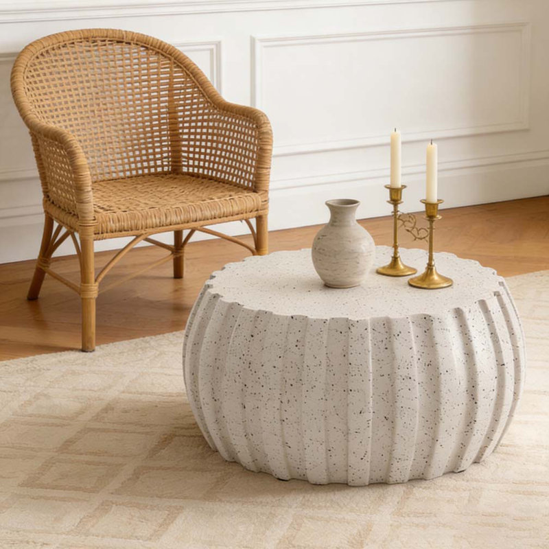 35.43" Modern Waterproof Coffee Table, White