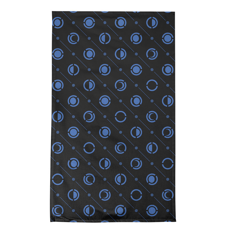 Torchon Moon phases, Noir / lapis, Croisé en coton