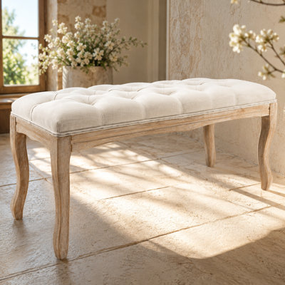 Banc de chambre à coucher 43,3 po Velnora Vintage French