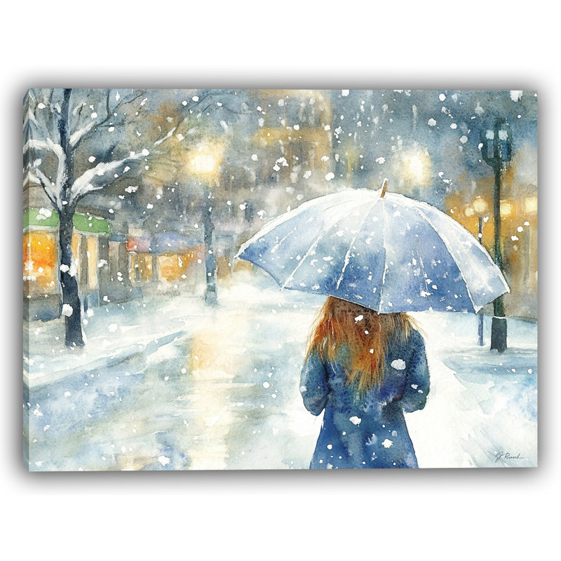 Winter Walk Lights Wrapped Canvas Wall Art, 24" H x 36" W