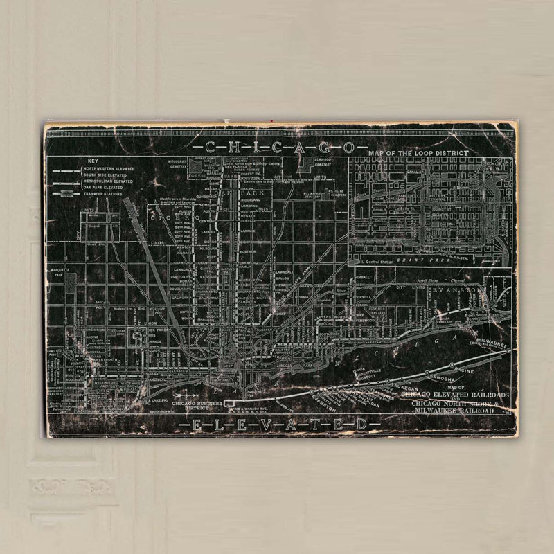 Hatcher & Ethan Chicago Railroad - Impression sur toile, 24 po x 36 po, Toile tendue
