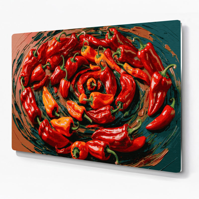 Légumes, piment, art mural brun Cayenne, H 12 po x l 18 po