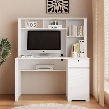 Yamiled 51.2'' W Rectangle Computer Desk with Hutch and Cabinet