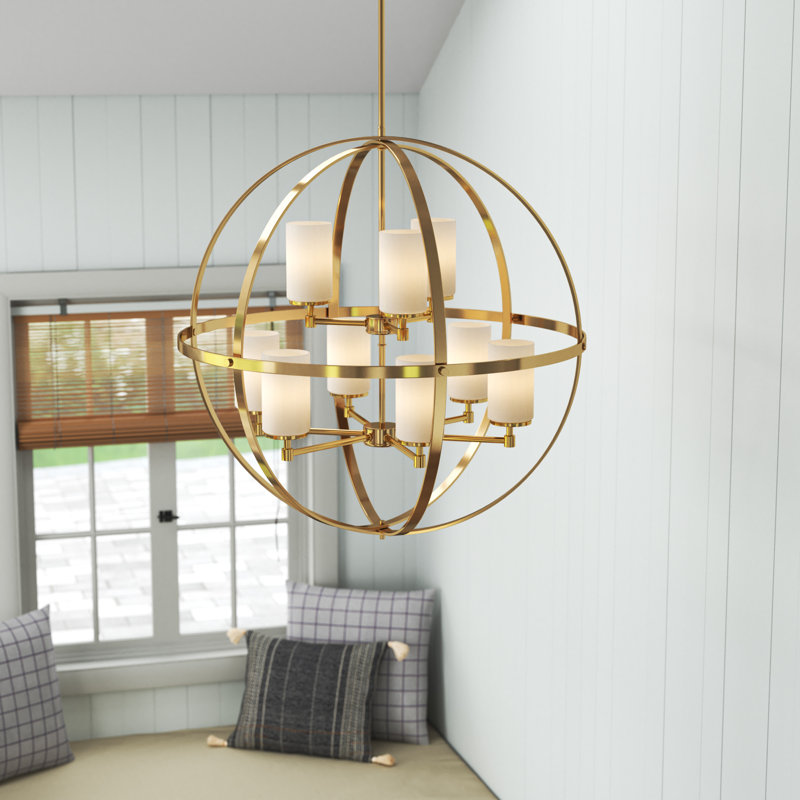 Alturas Nine Light Chandelier from Generation Lighting , Satin Bronze, No