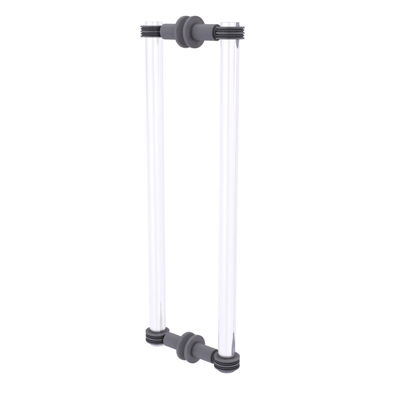 Poignée de porte de douche dos à dos Margolis, Gris mat, H 19 po x l 1,7 po x P 7 po