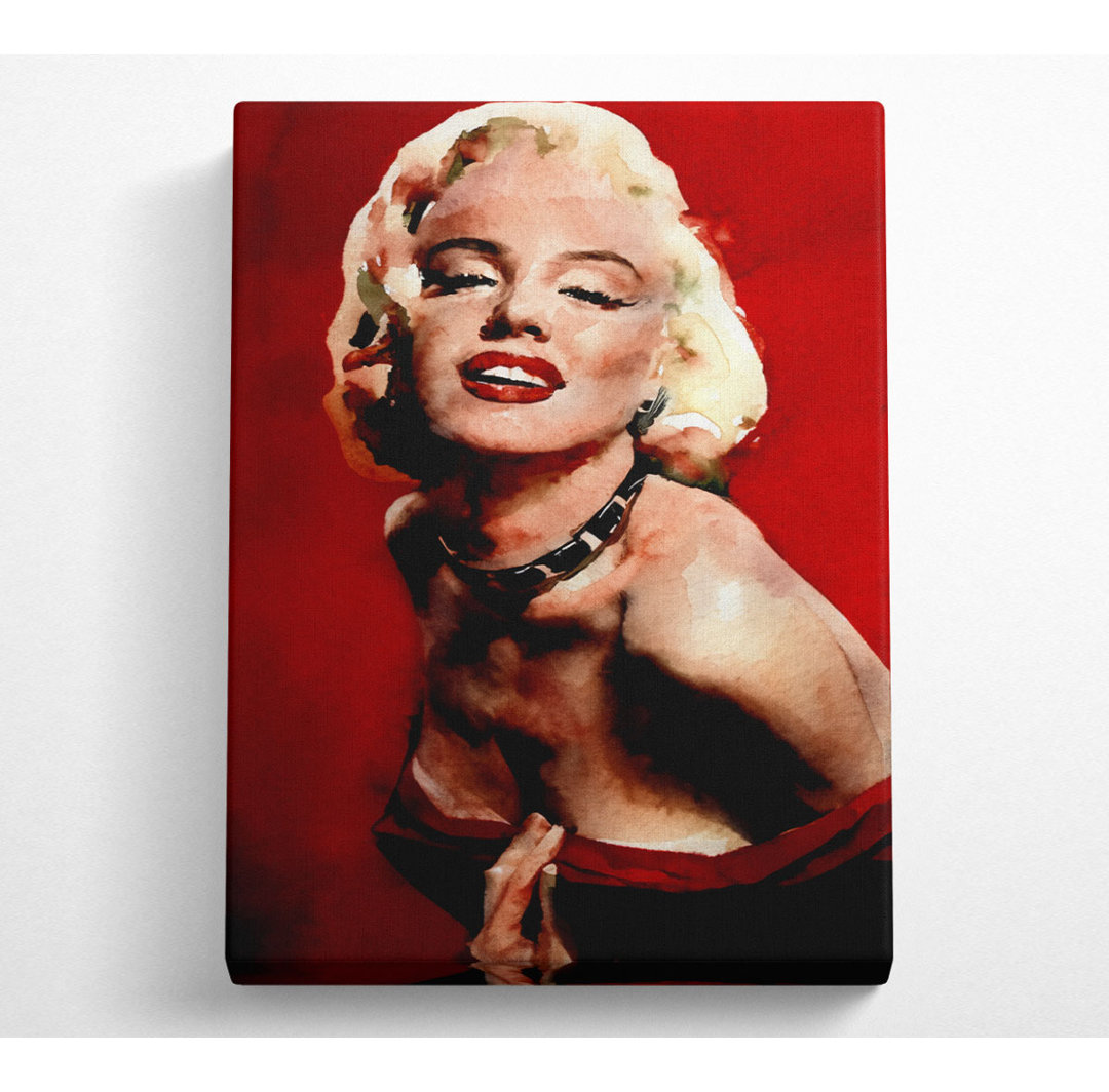 Marilyn Monroe Rotes Kleid - Kunstdrucke auf Leinwand