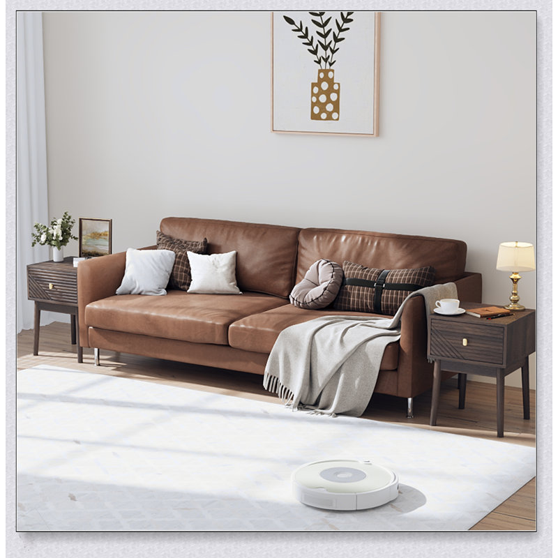 Ensemble de table de chevet en noyer de style médiéval-moderne avec poignées en métal, ensemble de 2 pièces de 15,75 po x 15,75 po x 21,65 po