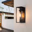 Ataman 14" Classic Outdoor Wall Sconce 1 Light in Cylinder Glass Shade and Rectangular Metal Frame-106894448