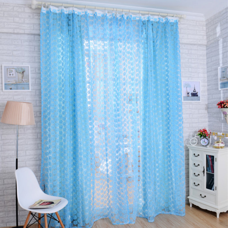 2 Panel Beautiful Rose Printed Sheer Curtains Drapes, 39.37X78.74In Single Layer Tulle Curtains Living Room Bedroom Finished Curtains Floral Translucent Gauze, Pink