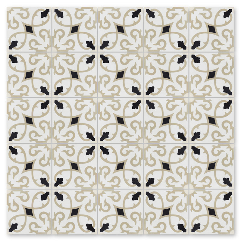Charlotte Primero 8" x 8" Patterned Cement Wall & Floor Tile