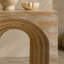 Console arquée 32,3 x 14,2 x 29,9 po moderne avec faux fini travertin beige