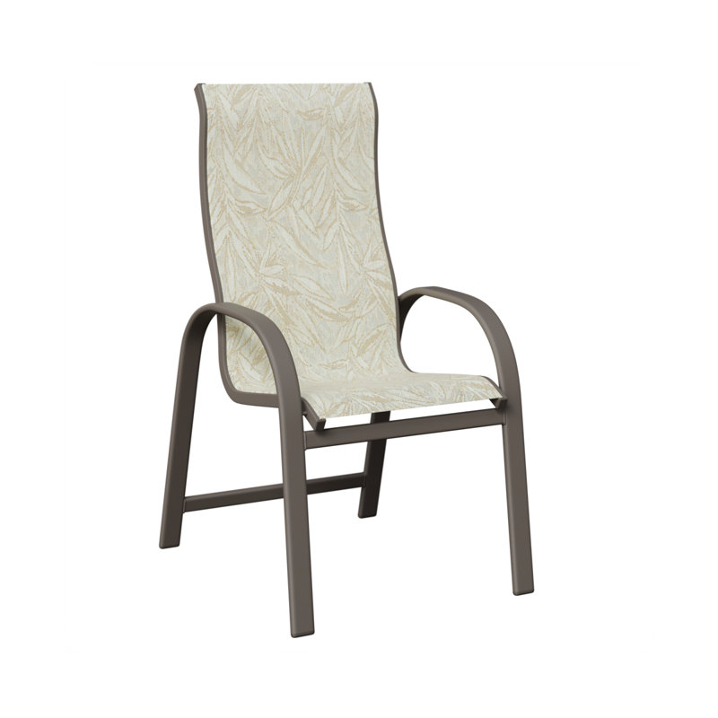 Chaise berçante en aluminium graphite à haut dossier avec tissu Sling Montego Bay de Berlin Gardens, Aluminium graphite