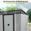 Remise de rangement extérieure en métal 6 pi x 5 pi avec portes coulissantes verrouillables et plaque transparente pour jardin, pelouse-130058982