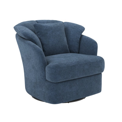 Lakitia Rowena Upholstered Swivel Barrel Chair