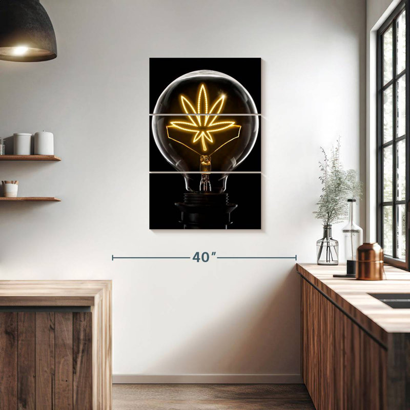 Marijuana Leaf Lightbulb, 38" H x 24" W