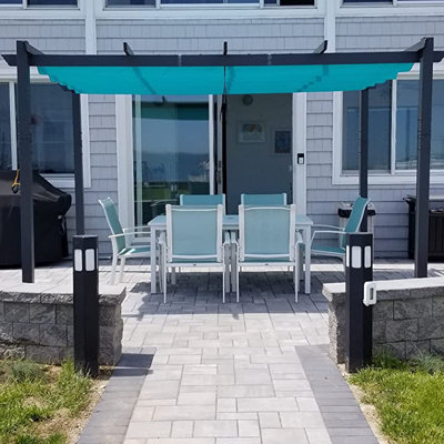 Purple Leaf 13 Ft. W x 10 Ft. D Metal Pergola with Canopy