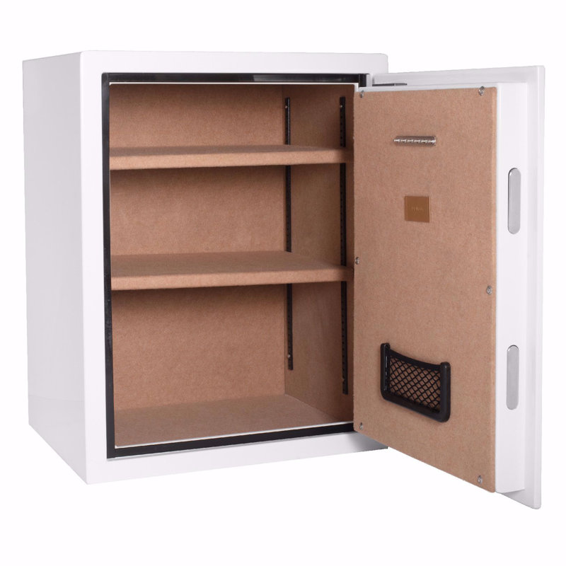 White Steel Biometric Fireproof Safe with Fingerprint Lock