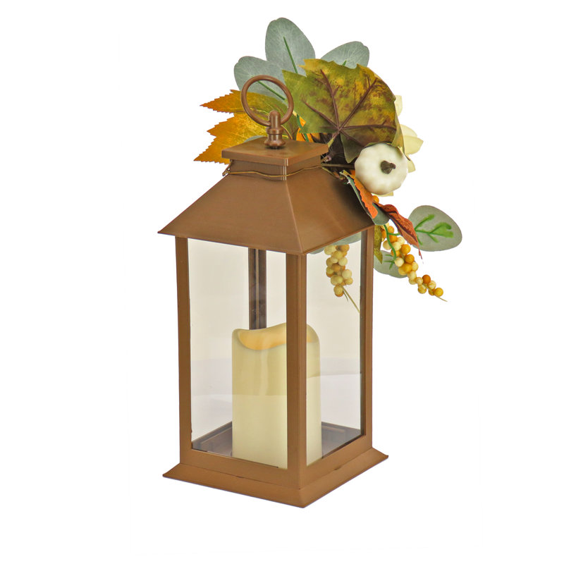 Lanterne décorative 13 "The Holiday Aisle® Tournesol et eucalyptus
