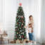 Arbre de Noël crayon, arbre de Noël artificiel pré-éclairé, décoration de Noël artificielle réaliste pour l'intérieur et l'extérieur-1003080450