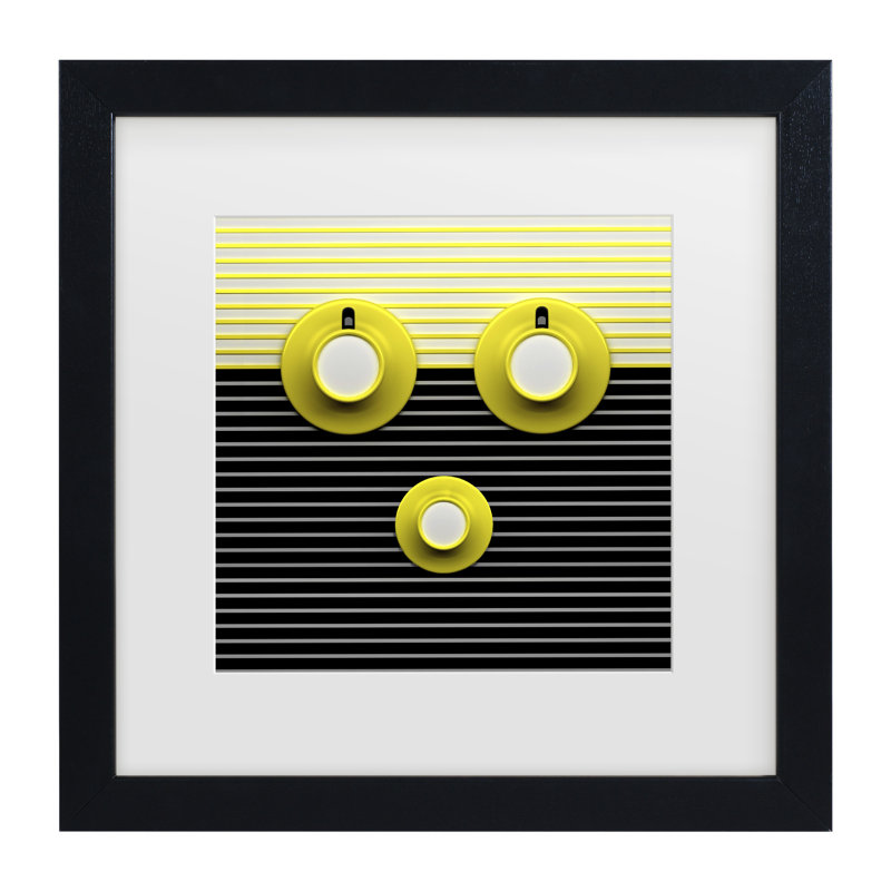 Œuvre encadrée à la bolognaise, boltony, 13" H x 13" W, Black Framed