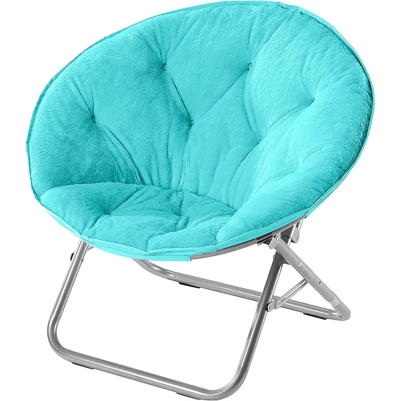 Fauteuil Papasan Giles, Chrome foncé, Turquoise