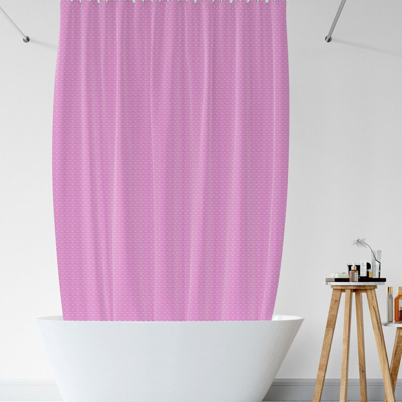 Matilyn Polyester Shower Curtain, Pink