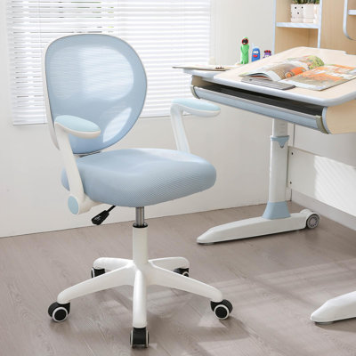 Chaise de bureau ergonomique pour enfants – Siège d'étude pivotant à hauteur réglable – Soutien confortable pour étudier, faire ses devoirs et lire – Pour enfants et adolescents – Idéale pour la maison ou l'école – Bleu
