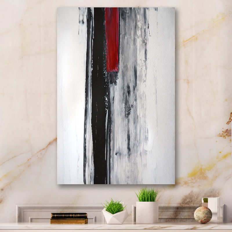 Art abstrait sur toile, reproduction d'art moderne noir et rouge - noir rencontre l'art abstrait rouge, Toile tendue