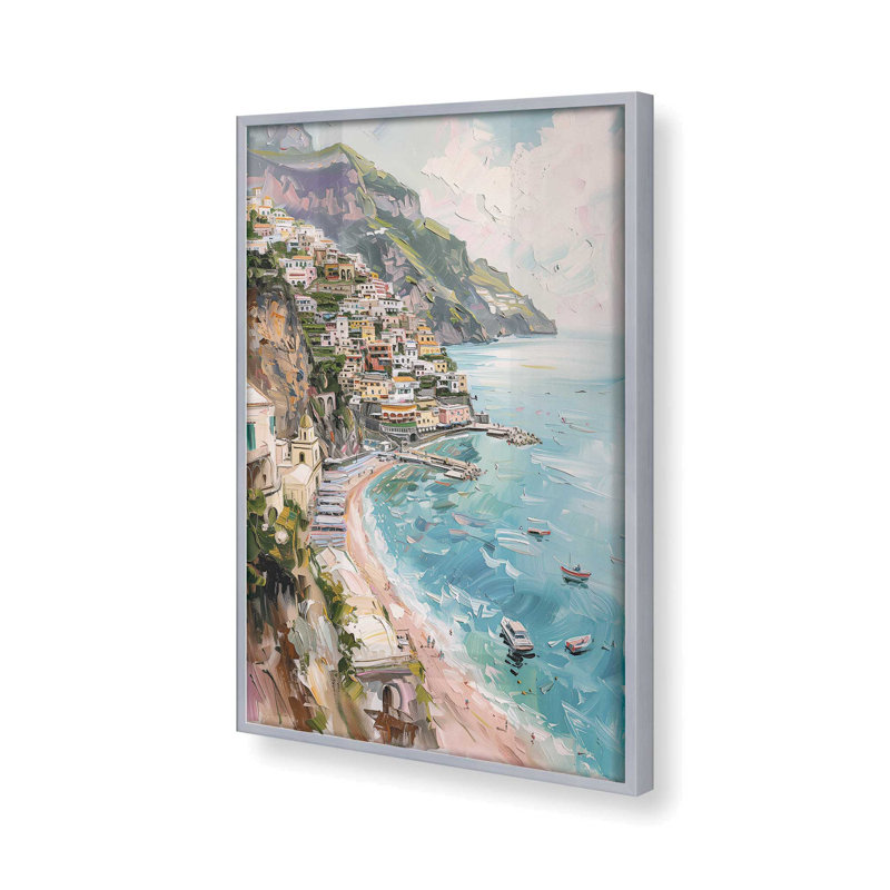«Coastal Charm», impression encadrée sur papier par Azure Artisanal Studio, H 15,25 po x l 12,25 po x P 1,25 po, Chrome poli