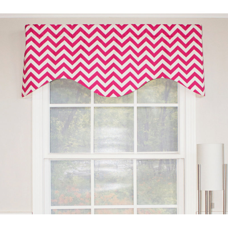 Sanatoga Cotton Blend Chevron Tailored Window Valance, Lipstick