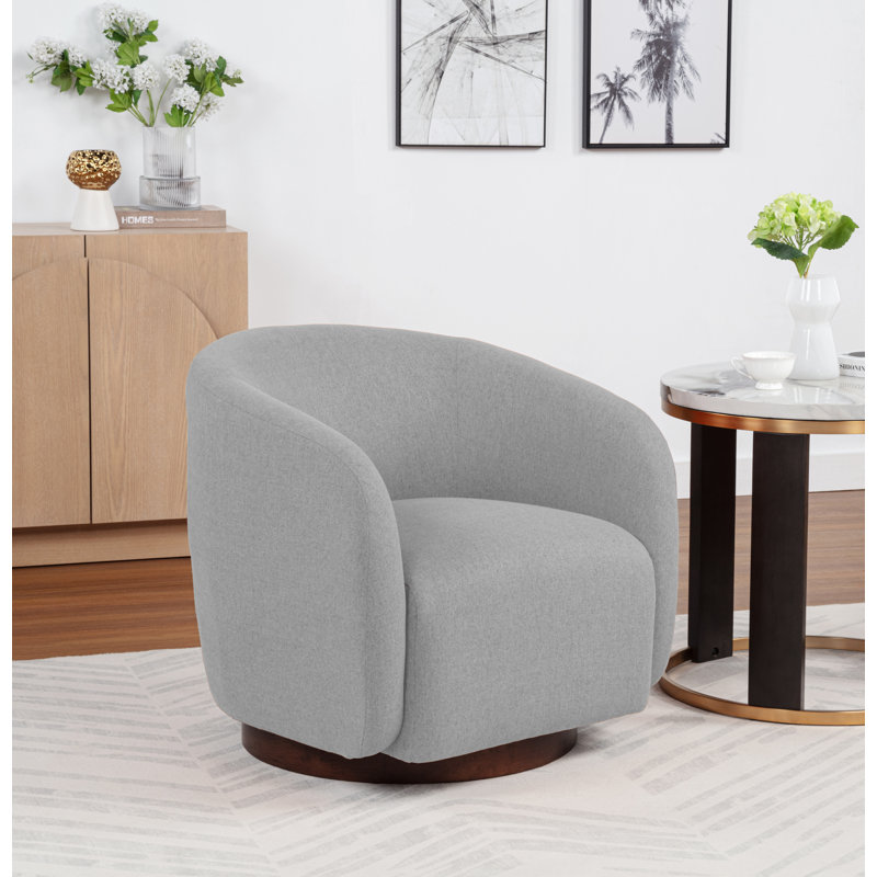 Fauteuil demi-tonneau pivotant Bennett, Gris clair