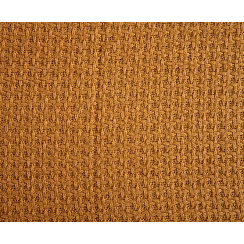 Couverture luxueuse en coton peigné, Simple, Jaune