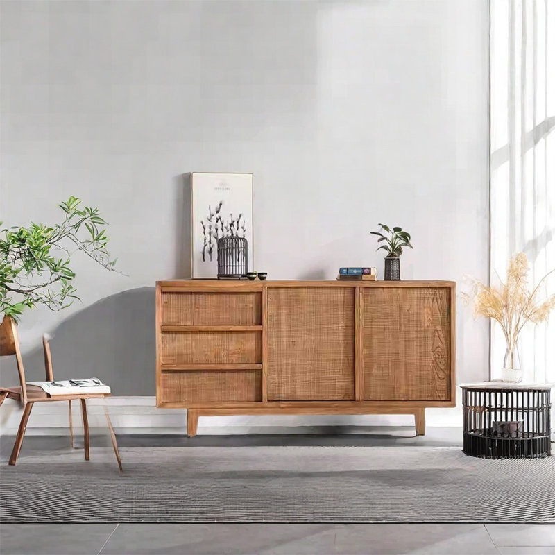Buffet en bois d'orme avec grand espace de rangement