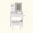 3-Color LED Vanity Mirror With Stool, Dressing Table For Bedroom, 2 Drawers & 5 Storage Cabinets (4 Open + 1 Hidden), Adjustable Lighting-1475799433