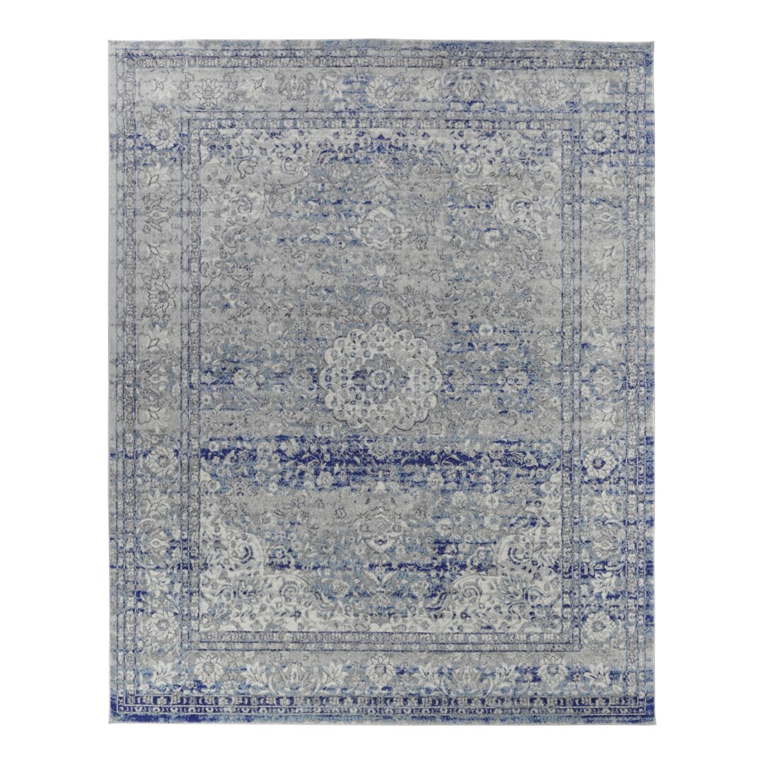 Teppich Nowayton in Vintage-Blau/Hellgrau