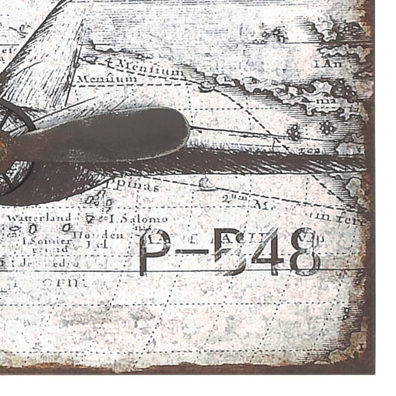 Metal Propellor Airplane Silver Wall Decor