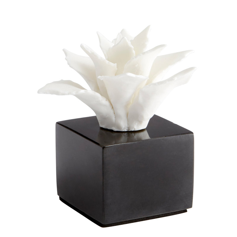 Calendine Decorative Flower Sculpture, 4.75" H x 4" W x 4.5" D