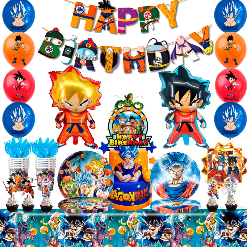 Décoration d'anniversaire Dragon Ball Z, 111 pièces, décoration de fête Dragon Ball Z