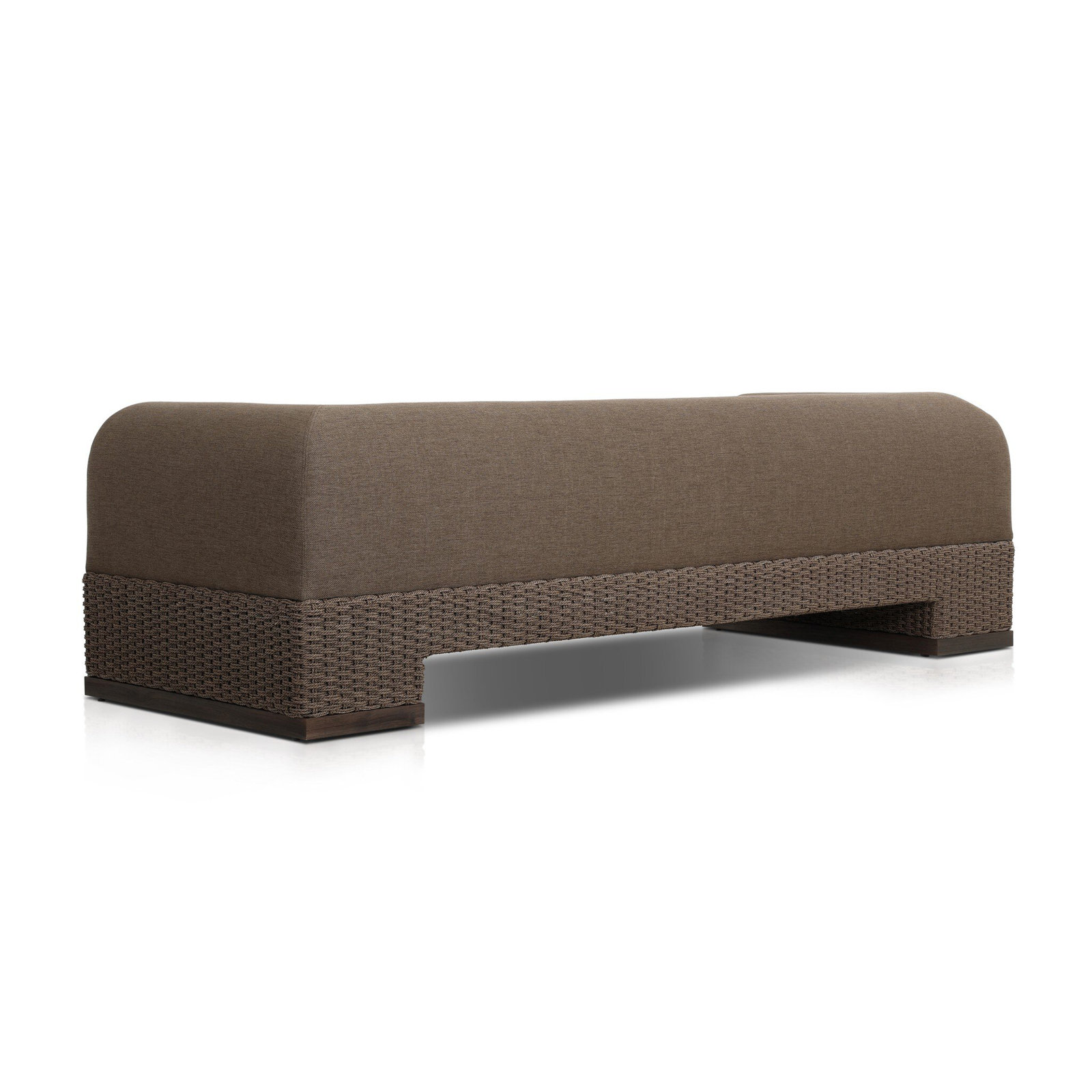 Leonitus 108" Teak Patio Sofa, Dark Brown, Brown