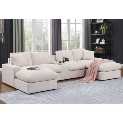 Canapé modulaire Bonaira avec console porte-gobelet