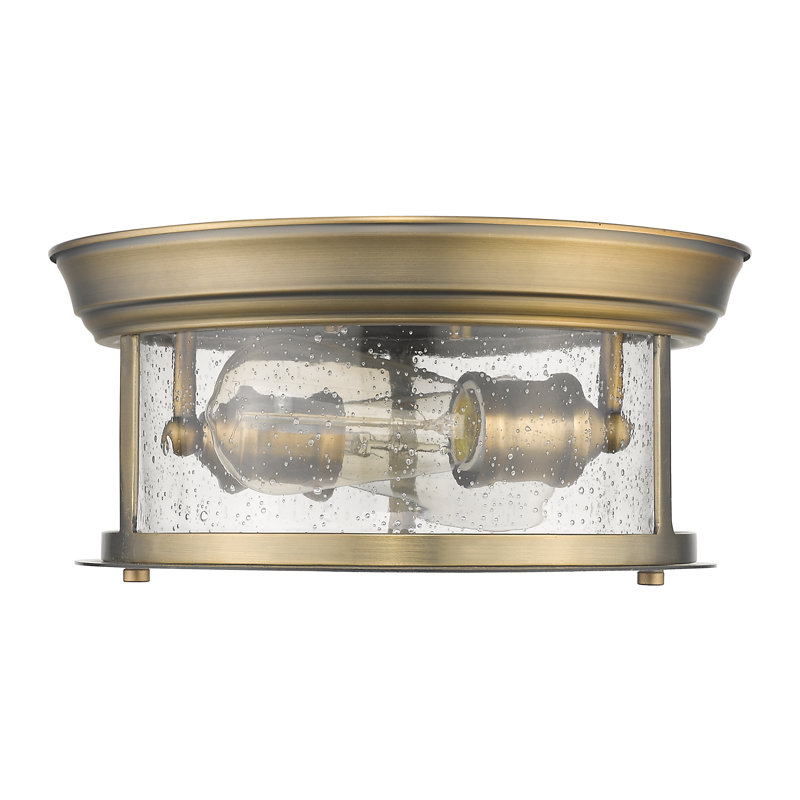 Plafonnier encastré 2 lumières Canale, H 5,5 po x l 11 po x P 11 po, Laiton héritage