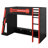Twin Size Gaming Loft Bed With Desk And Storage Shelves & LED RGB Light, Loft Bed Frame With Ladder And Guardrail-1741329937