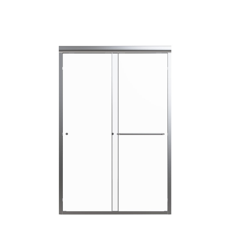 Porte de douche coulissante double semi-sans cadre H 44 "à l 72" x H 44 ", porte de douche à dérivation, porte en verre trempé épais de 1/4 po (6 mm)