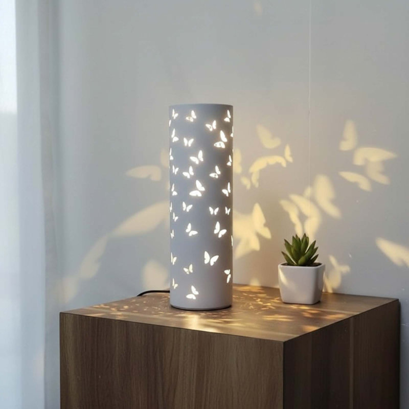 Lampe de table rotative avec lumière de nuit