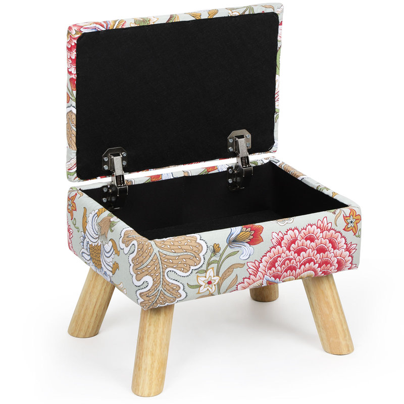 Repose-pieds floral avec espace de rangement