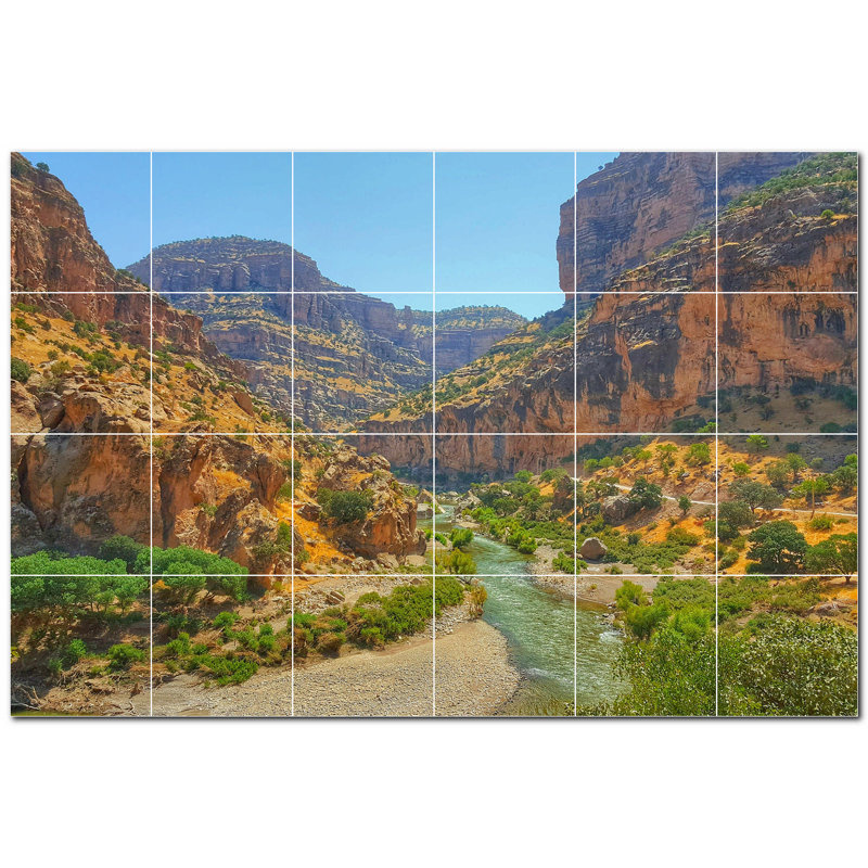 Murale en céramique satinée Canyon Photo 12 po x 12 po