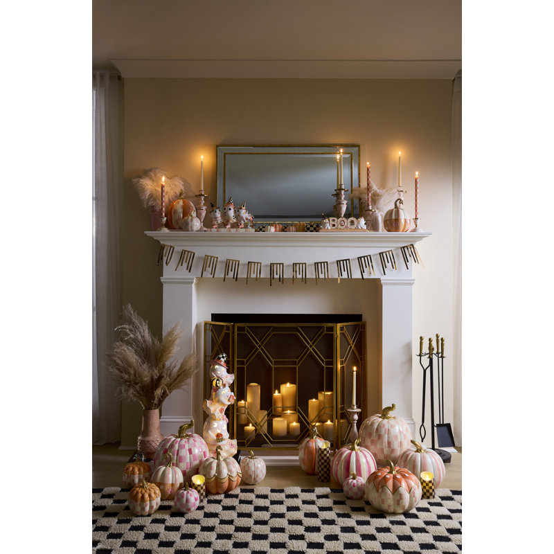 Stripe Medium Pumpkin, 11" H x 11.5" W x 11.5" D, Green