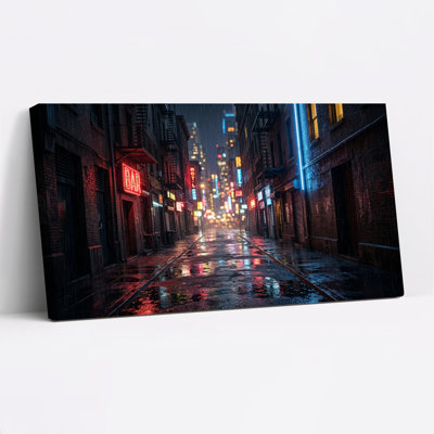 Ensemble de 1 tableau sur toile Neon City